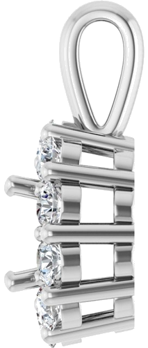 14K White 5.2 mm Round 1 3 CTW Natural Diamond Semi-Set Pendant (3)