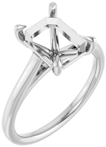 Sužadėtuvių Žiedas „Claw-Pong“ 14k white gold Emerald 9mm x 7mm (1)