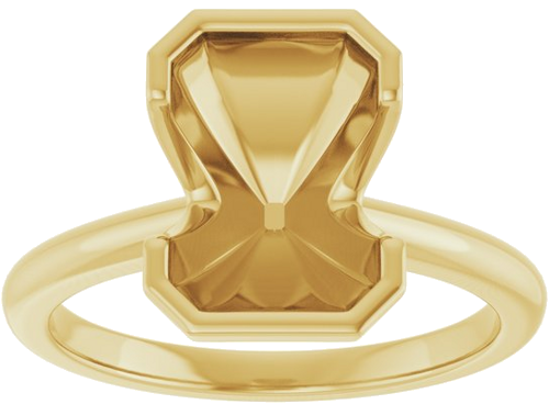 Sužadėtuvių Žiedas „Half-Bezel“ 14k yellow gold Emerald 10mm x 7mm (3)