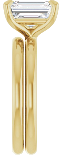 18K Yellow  9x7 mm Emerald Solitaire Engagement Ring Mounting (9)