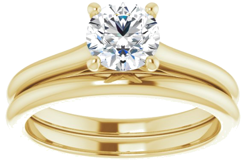 14K Yellow 5.8 mm Round Solitaire Engagement Ring Mounting (8)