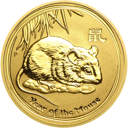 1/10 oz Pelės metai 2008 (LUNAR II) Australija auksinė moneta (1)