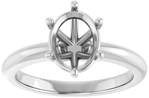 Sužadėtuvių Žiedas 14k white gold Oval 9mm x 7mm (3)
