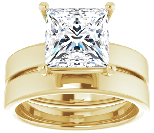 Sužadėtuvių Žiedas „Solitaire“ 14k yellow gold Square 8mm (8)