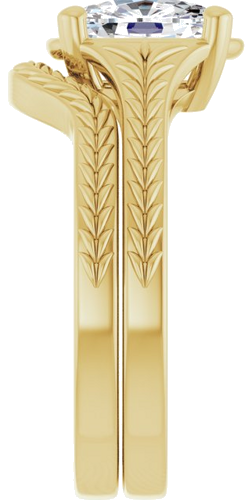 Sužadėtuvių Žiedas „Solitaire“ 14k yellow gold Elongated Cushion 8mm x 6mm (9)