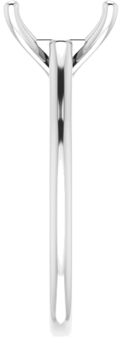 18K White 7.5 mm Square Solitaire Engagement Ring Mounting (4)