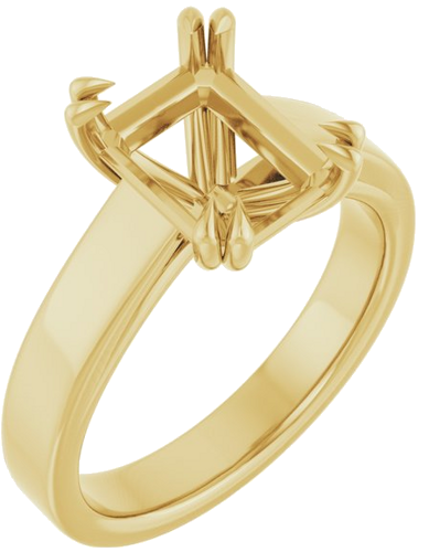 Sužadėtuvių Žiedas „Solitaire“ 585 Geltonojo Aukso Emerald 9mm x 7mm (1)