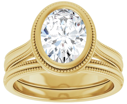 Sužadėtuvių Žiedas „Solitaire“ 585 Geltonojo Aukso Oval 9mm x 7mm (8)