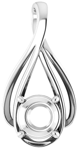 Pakabukas „Solitaire“ 585 Baltojo Aukso Round 8mm (1)