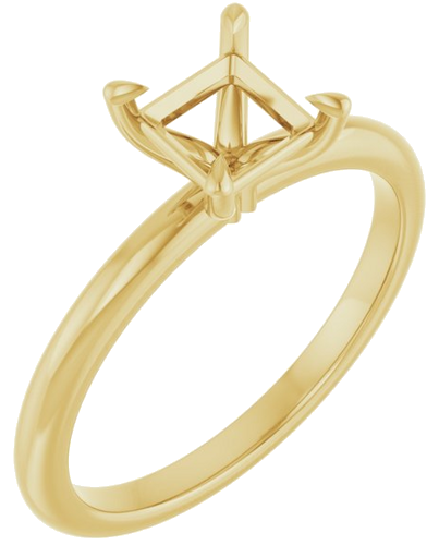 Sužadėtuvių Žiedas „Claw-Prong“ 14k yellow gold Square 5mm (1)
