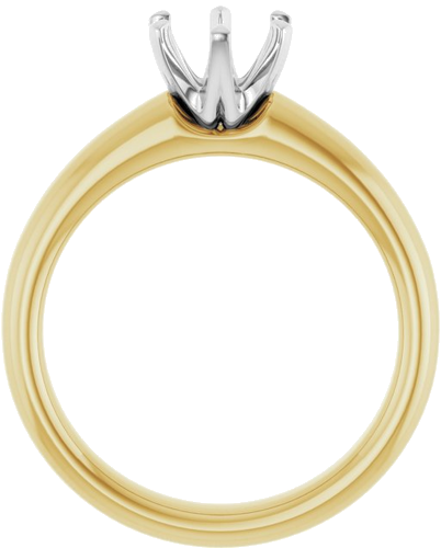 14K Yellow White 6.5 mm Round Engagement Ring Mounting (2)