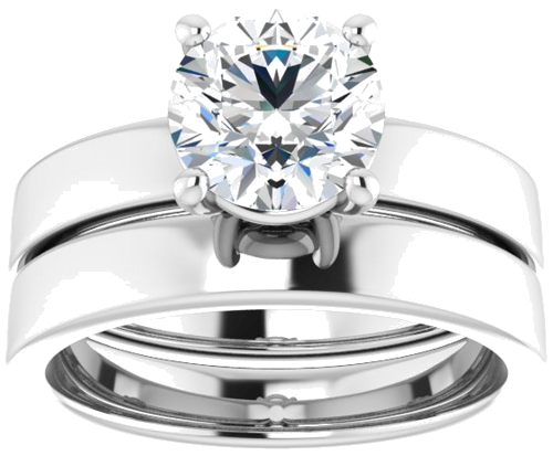 Sužadėtuvių Žiedas „Solitaire“ 14k white gold Round 7.4mm (8)