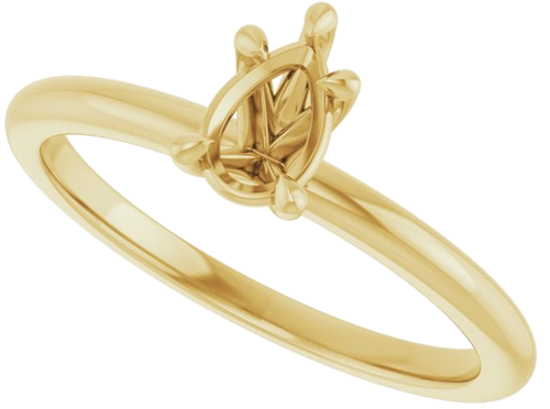 Sužadėtuvių Žiedas „Claw-Prong“ 14k yellow gold Pear 6mm x 4mm (5)