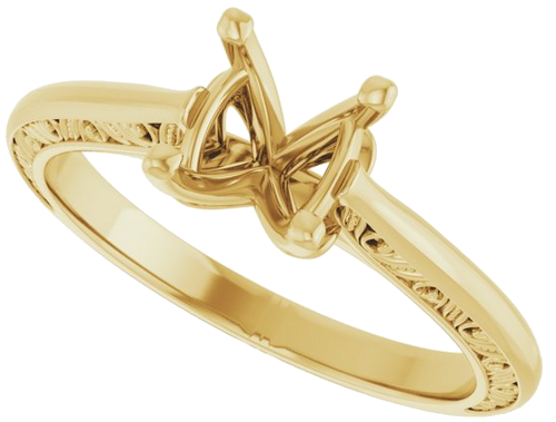 Sužadėtuvių Žiedas „Solitaire Sculptural“ 14k yellow gold Round 6.5mm (5)