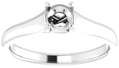 14K White 4.8 mm Round Solitaire Engagement Ring Mounting (3)