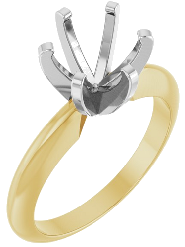 Sužadėtuvių Žiedas „Solitaire“ 14k yellow/white gold Round 7.4mm (1)
