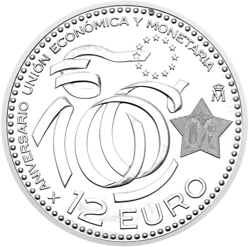 2009 Euro Zone Jubilee Spain 12 Euro Silver Coin (1)