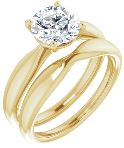 Sužadėtuvių Žiedas 14k yellow gold Round 7.4mm (6)