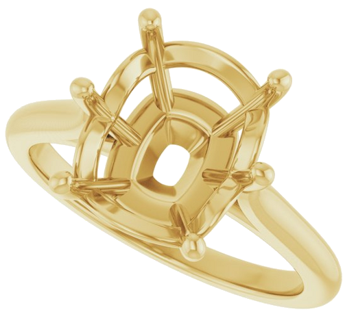 Sužadėtuvių Žiedas 14k yellow gold Elongated Cushion 11mm x 9mm (5)