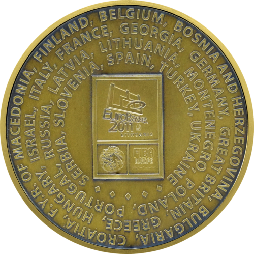 Medal Set with A. Sabonis' Signature and EuroBasket 2011, Lithuania Inscription (10)