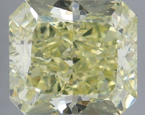 3.69 carat Fancy Light Greenish Yellow-SI2 Natūralus Radiant Deimantas (1)
