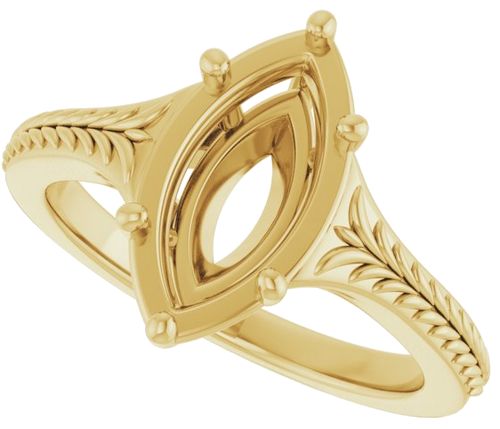 Sužadėtuvių Žiedas „Solitaire“ 14k yellow gold Marquise 12mm x 6mm (5)