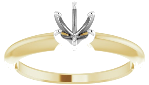 Sužadėtuvių Žiedas „Solitaire“ 585 Baltojo Ir Geltonojo Aukso Round 4.2mm x 4.9mm (3)