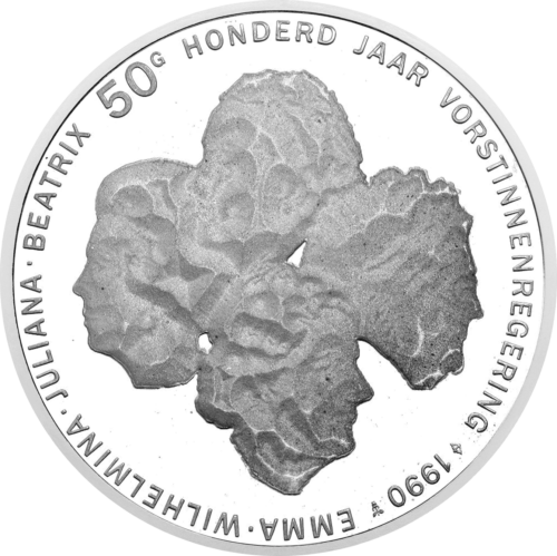 50 guilders Queens of the Netherlands 1990 Netherlands silver coin (2)