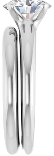 Sužadėtuvių Žiedas „Solitaire“ 14k white gold Oval 8mm x 6mm (9)