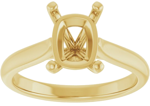 Sužadėtuvių Žiedas 14k yellow gold Elongated Cushion 9mm x 7mm (3)