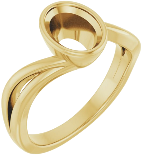Sužadėtuvių Žiedas „Bezel-Set“ 14k yellow gold Oval 8mm x 6mm (1)