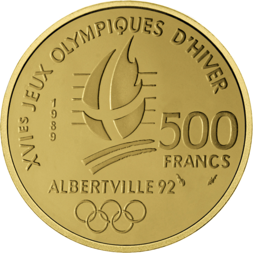 1989 France Figure Skating 500 Franc Gold Coin (2)