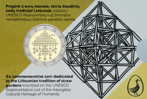 2024 Lietuva Šiaudinių sodų tradicija 2 eurų BU moneta (1)