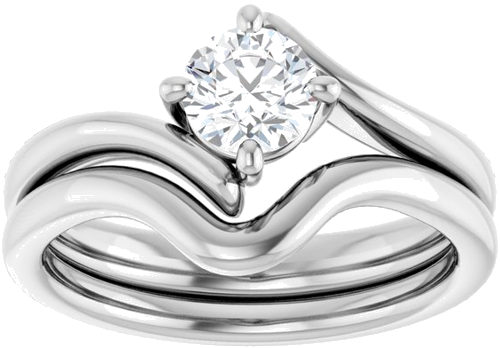 14K White  5.2 mm Round Solitaire Engagement Ring Mounting (8)