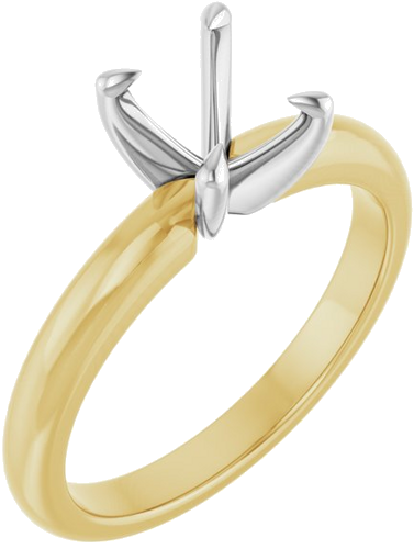 Sužadėtuvių Žiedas „Solitaire“ 585 Baltojo Ir Geltonojo Aukso Oval 8mm x 6mm (1)