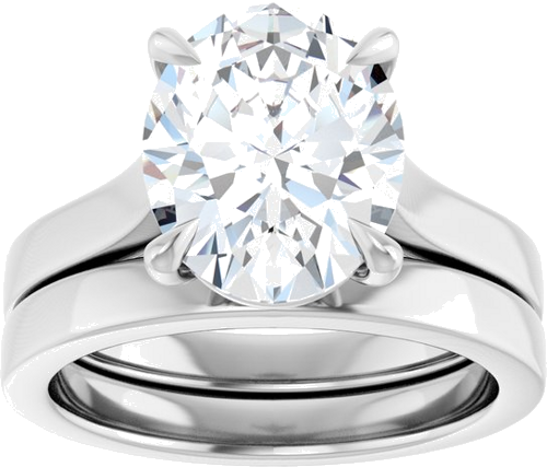 Sužadėtuvių Žiedas „Claw-Prong“ 14k white gold Oval 11mm x 9mm (8)