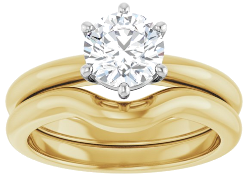 Sužadėtuvių Žiedas 14k yellow/white gold Round 6.5mm (8)