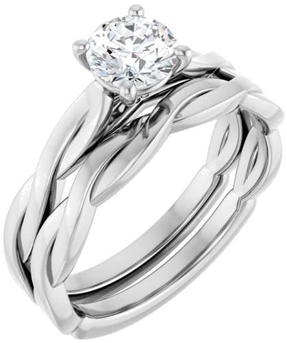 Sužadėtuvių Žiedas „Infinity-Inspired“ 14k white gold Round 5.5mm (6)