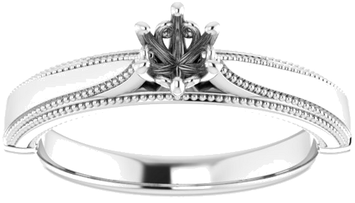 Sužadėtuvių Žiedas „Solitaire“ 14k white gold Round 4.1mm (3)