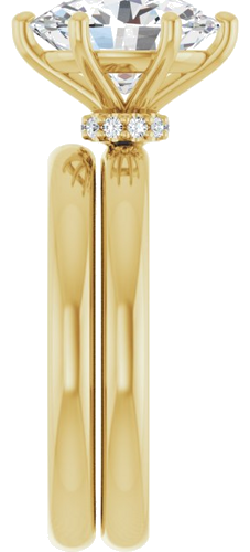 Sužadėtuvių Žiedas „Accented“ 14k yellow gold Oval 10mm x 8mm (9)