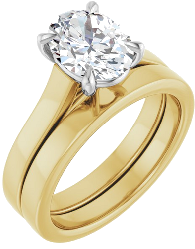 Sužadėtuvių Žiedas „Claw-Prong“ 14k yellow/white gold Oval 9mm x 7mm (6)