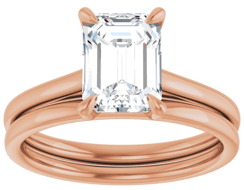 Sužadėtuvių Žiedas „Solitaire“ 585 Rožinis Aukso Emerald 8mm x 6mm (8)