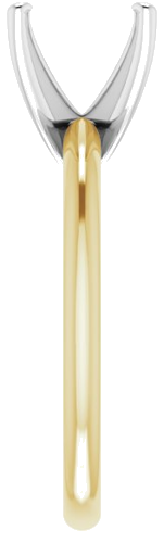 14K Yellow   White  8x8 mm Cushion Solitaire Engagement Ring Mounting (4)