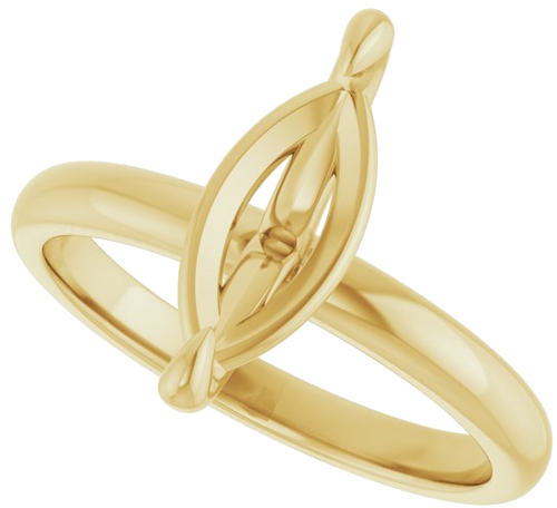 14K Yellow  12x6 mm Marquise Solitaire Engagement Ring Mounting (5)
