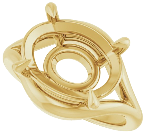 Sužadėtuvių Žiedas „Claw-Prong Solitaire“ 14k yellow gold Oval 14mm x 10mm (5)