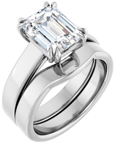 Sužadėtuvių Žiedas „Solitaire“ 585 Baltojo Aukso Emerald 9mm x 7mm (6)