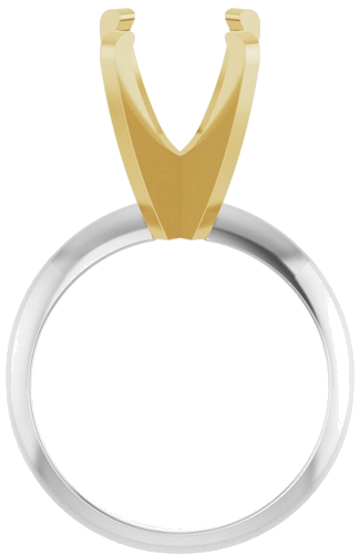 Sužadėtuvių Žiedas „Lightweight Solitaire“ 14k white/yellow gold Oval 12mm x 10mm (2)