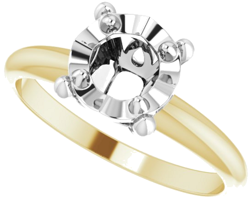 Sužadėtuvių Žiedas „Solitaire“ 585 Baltojo Ir Geltonojo Aukso Round 5.8mm (5)