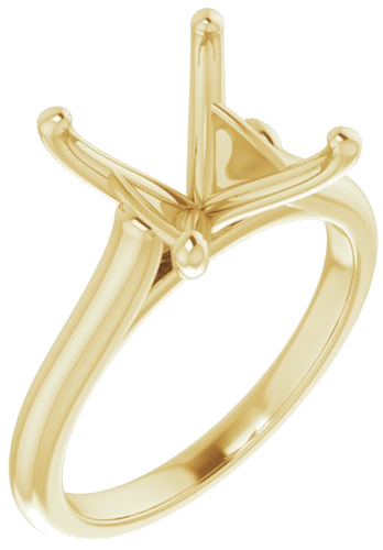 14K Yellow 12x10 mm Oval Solitaire Engagement Ring Mounting (1)