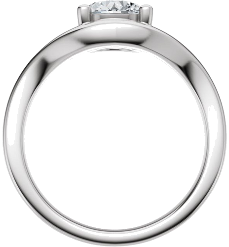 Sužadėtuvių Žiedas „Solitaire Asymmetric“ 14k white gold Oval 9mm x 7mm (2)